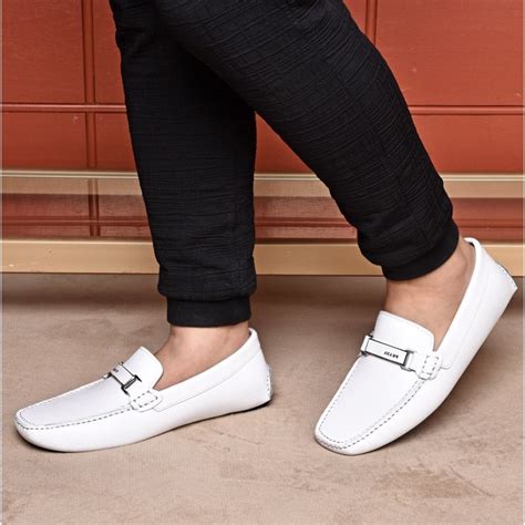 hermes white loafers